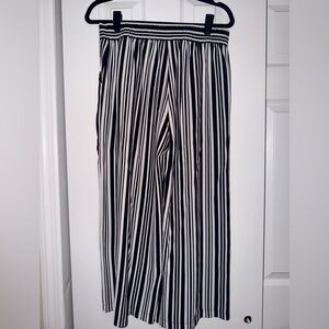 Max Studio Black and White Striped Wide Leg Pants